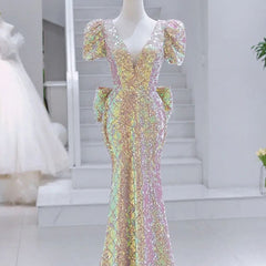 Hot sale new annual meeting evening dress female 2023 temperament mermaid Ji sequin fishtail celebrity host long skirt slim