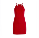 Women Pencil Dress New Ladies Summer Sleeveless Slim Fit Mini Short Knitted Bodycon Sundress Halter Female Clothing