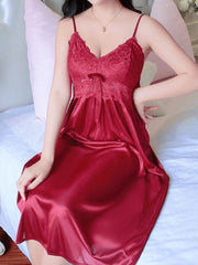 Summer Ladies Sling Nightdress Ice Silk Sexy Pajamas