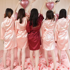 Rayon Bridesmaids Bathrobe Dresses Mini Pajamas Pajamas Wedding Dresses