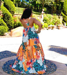 African Sling Dress Long Loose Boho Tank Dress