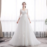 French light wedding dress women 2021 new brides go out Shasen super fairy slim and simple retro Hepburn wind pregnant women(Without headgear)