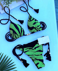 New swimsuit ladies split bikini European and American bikini double fabric lace-up soft pack swimwear