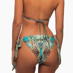Swimsuit New Snake Print Sexy Backless Bikini Metal Accessories Swimwear