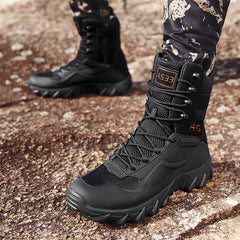 Large size breathable outdoor hiking wear-resistant training boots high top boots