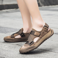 Sandals men's summer outdoor sports mesh hiking shoes breathable hole shoes waterproof wading upstream