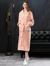 الفانيلا فستان النوم النساء الشتاء رشاقته ملابس المنزل إطالة روب استحمام أزرار كبيرة الحجم ارتداء اليومي منامة سيدة ثوب النوم التلبيب ملابس خاصة