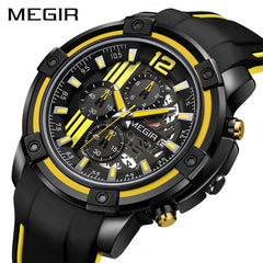 Wristwatch Big Men Watches with Chronograph Silicone Military Sport Watch Men Relogio Masculino Fashion Wristwatches Gift Box Pack Well