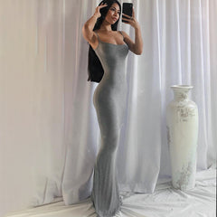 Fashion Sexy Ski Summer Dress Backless Evening Dress Women Party Club Women Peach Hip Elegant Maxi Dress Women