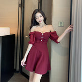 Nightclub women's new sexy deep V low-cut a dress