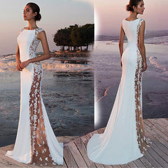 European and American new sexy see-through long skirt party wedding evening dress mopping fishtail banquet evening dress