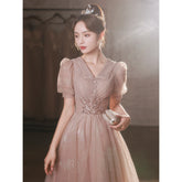 Best-selling new style small evening dress skirt women's light luxury niche high-end adult etiquette examination banquet host high-end dress