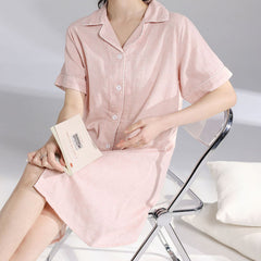 Summer female nightdress cotton gauze kimono nightgown thin section Japanese sweet home service pajamas