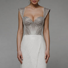 Party Dresses Women Evening Elegant Sexy Spaghetti Strap Sleeveless Backless High Waist Slit Wedding Prom Gown Bodycon Dress