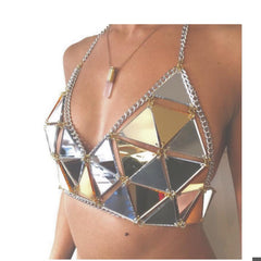 New fashion nightclub acrylic paillette triangle stitching bikini