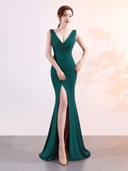 ladies fashion sexy Solid color Sleeveless Split ends Long Evening dress