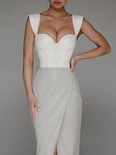 European and American women's sexy suspenders open back embroidered hip dress dress