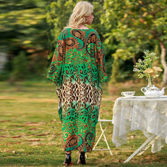 Women Summer Maxi Dress Boho Dress Plus size dress Beach holiday print dress plus size Loose robe Party Long Dress casual Female Robes