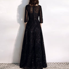 Ladies Round Neck Mid Sleeve Long Fashion Banquet Evening Dress LX108