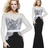 Ladies Fashion Temperament Slim Lace Stitching Dress JFS1JX798