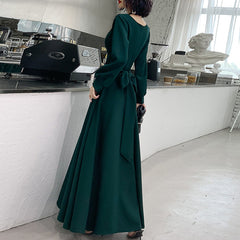 Ladies V Neck Long Sleeve Party Evening Dress Fashion Party Dress LX133