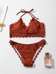 Two-piece swimsuit laser cutting flower swimsuit European and American fashion bikini