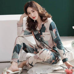 women sleepwear Spring and autumn new style cotton pajamas women cotton long sleeved suit, women nightgowns