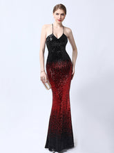 Ladies Fashion Sexy Sling Slim Sequined Party Evening Dress