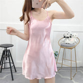 Women's Plus size Nightie Sexy Nightgown Women Summer Silk Night Dress Homewear Nuissette Sleepwear 4XL 5XL White Sleep Dress