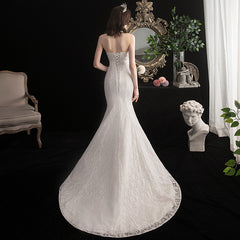 Fashion Bridal Wedding Dress Korean lace fishtail dress slim and slim Factory Direct