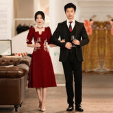 فستان نخب جديد رائع للعروس 2023 فستان صيفي جديد للنساء الحوامل الصغيرة لحفلات الزفاف والخطوبة باللون الأحمر فستان سهرة