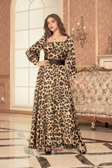 leopard print waist dress