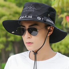 Summer Hats Men Sun Protector UV-proof Breathable Bucket Hat outdoor Hiking Mountaineering cycling fishing hat Beach Fisherman Hat New Cowboy sun hat