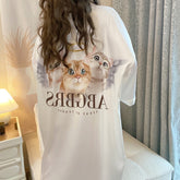 بيجامة لطيفة مكدسة بلوزة نوم وول قطن يمكن ارتداؤها خارج ملابس المنزل