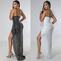 فستان نسائي أوروبي وأمريكي للسيدات في الملهى الليلي والحفلات المثيرة والماس الساخن للنساء