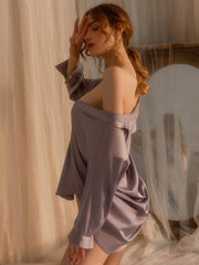 Summer Thin Ice Hot Emotional Lingerie Sexy Pajamas Boyfriend Shirt Pajamas Pajamas  Desire 6169