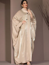 Middle East new satin bright fabric sparkling Arabian apricot Modet fashion modern Abaya Dubai fashion women's clothing