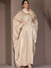 Middle East new satin bright fabric sparkling Arabian apricot Modet fashion modern Abaya Dubai fashion women's clothing