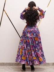 فستان شيفون بنفسجي