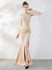 Ma'am Slim Camisole بدون حمالات Grace Grandeurnoble فستان سهرة طويل الطراز بأطراف مقسمة