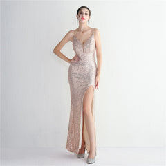 Long Suspender Dress Banquet Slim Evening Dress Temperament Elegant Stunning Mermaid Dress