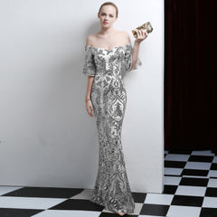 حار بيع جديد نمط المحكمة الأوروبية والأمريكية طويلة رقيقة السنوي مأدبة ملهى ليلي حفل زفاف مساء اللباس