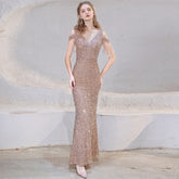 Ladies long fishtail sequin banquet dress