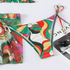 New European and American sexy three-piece bikini skirt swimsuit female spot swimsuit