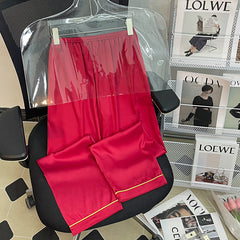 Autumn and winter new ladies ice silk cardigan pajamas home clothes set