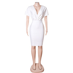 European and American women's dress waist dress pearl haute couture