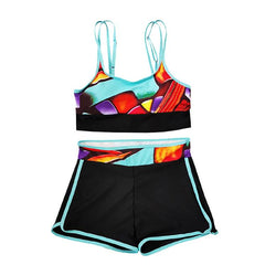 Women's Swimsuit Flower Print Push Up Two piece Bikinis Swimsuit Split Swimwear Bathing Suit Beachwear купальник женский #40