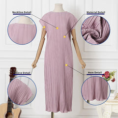 ZANZEA Women Elegant Dresses Solid Round Neck Short Sleeve Long Dress Fashion Holiday Casual Loose Ladies Vestido Plus Size