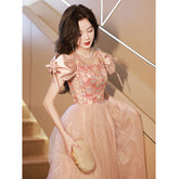 Best-selling new high-end evening dress female 2023 new high-level sense art test performance host design sense lace annual meeting banquet dress