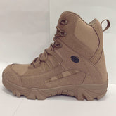 Sand brown leather velvet military boots large size  -top outdoor combat boots  tactical boots wear-resistant shoes men